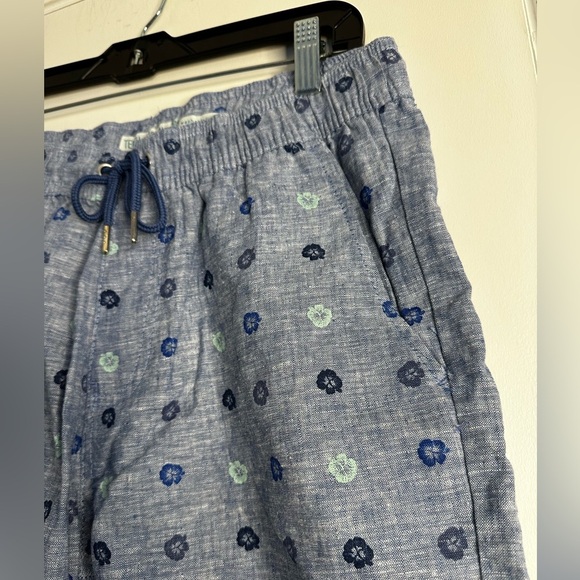 NWT  Men’s. Tenth & Ocean Blue Washable Linen Shorts. Blue Floral Print. - Picture 10 of 14